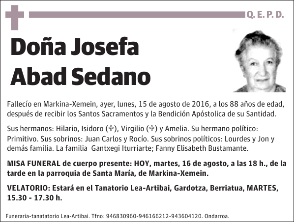 Josefa Abad Sedano