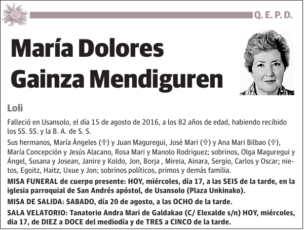 María Dolores Gainza Mendiguren