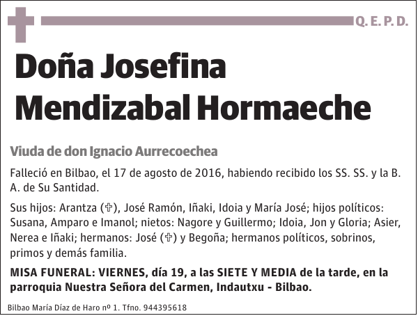 Josefina Mendizabal Hormaeche