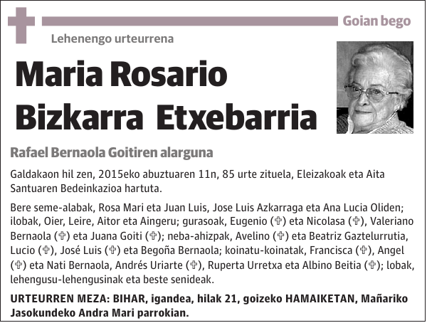 Maria Rosario Bizkarra Etxebarria