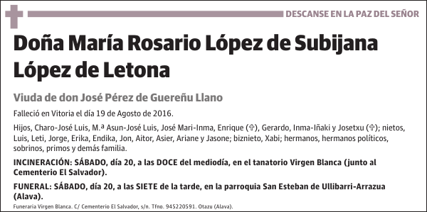 María Rosario López de Subijana López de Letona