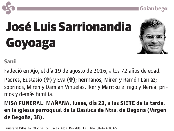 José Luis Sarrionandia Goyoaga