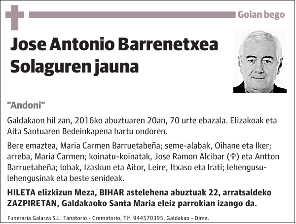 Jose Antonio Barrenetxea Solaguren