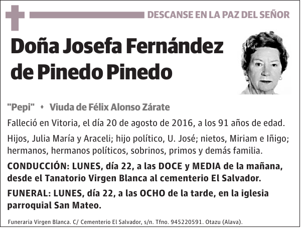 Josefa Fernández de Pinedo Pinedo