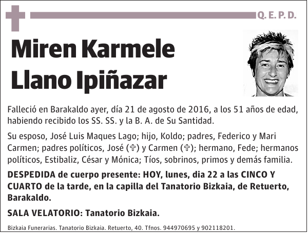 Miren Karmele Llano Ipiñazar