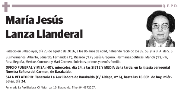 María Jesús Lanza Llanderal