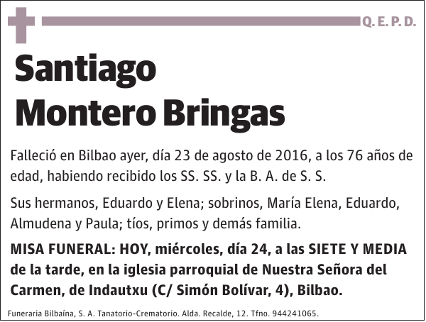 Santiago Montero Bringas