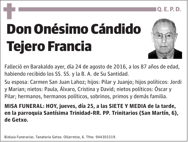 Onésimo Cándido Tejero Francia