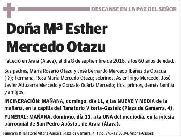 Mª Esther Mercedo Otazu