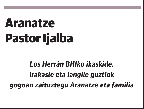 Aranatze Pastor Ijalba