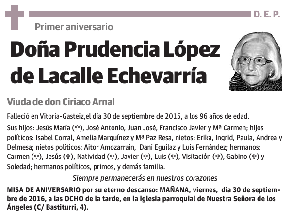 Prudencia López de Lacalle Echevarría