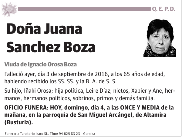 Juana Sanchez Boza