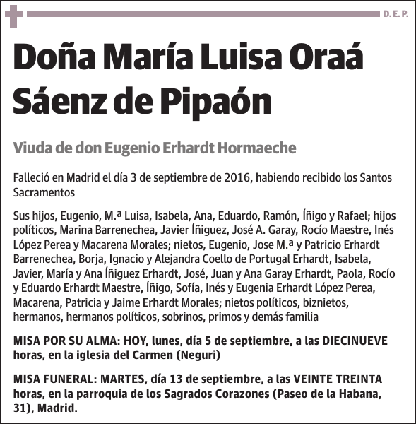 María Luisa Oraá Sáenz de Pipaón