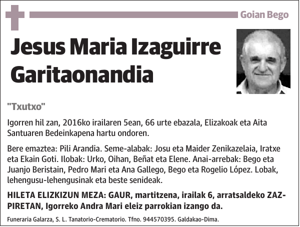 Jesus Maria Izaguirre Garitaonandia