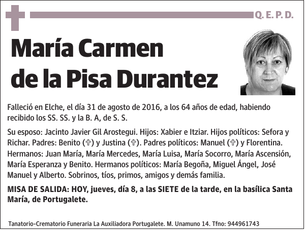 María Carmen de la Pisa Durantez