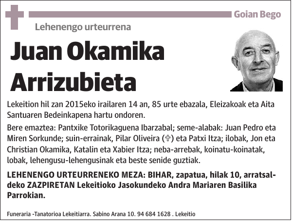 Juan Okamika Arrizubieta