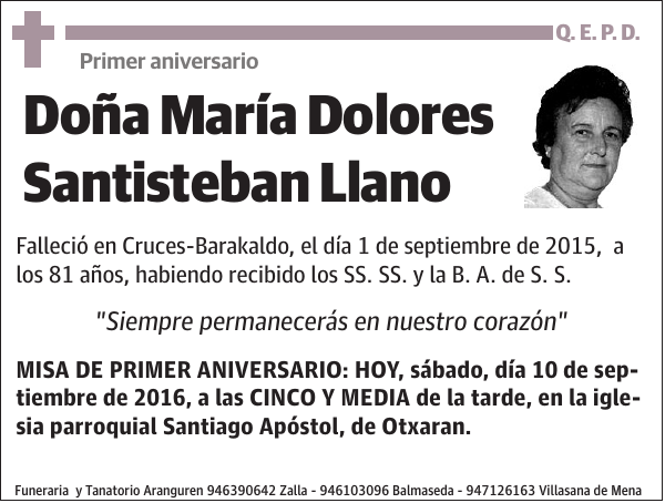 María Dolores Santisteban Llano