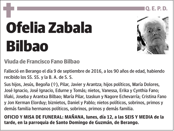 Ofelia Zabala Bilbao