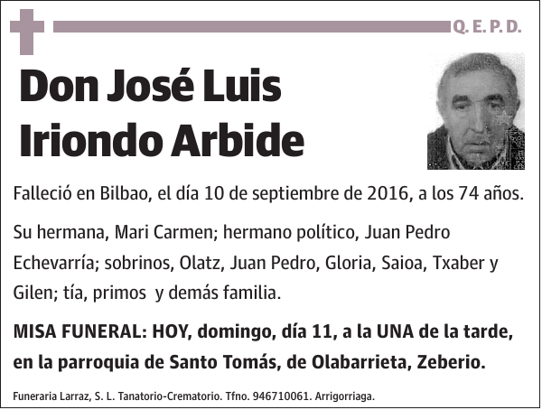 José Luis Iriondo Arbide