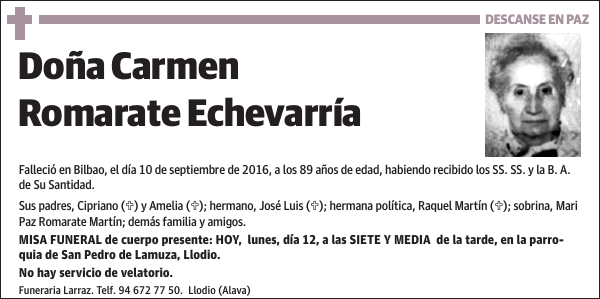 Carmen Romarate Echevarría