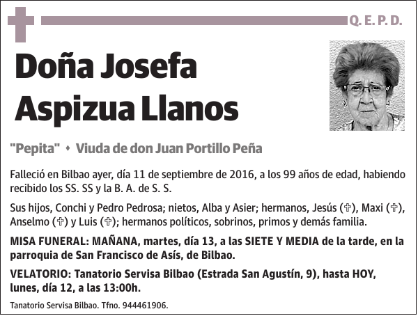 Josefa Aspizua Llanos