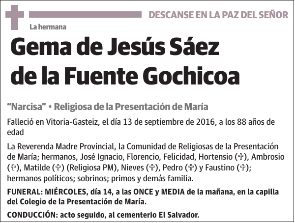 Gema de Jesús Sáez de la Fuente Gochicoa