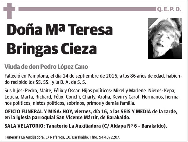 Mª Teresa Bringas Cieza