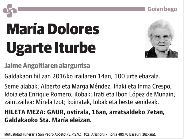 María Dolores Ugarte Iturbe