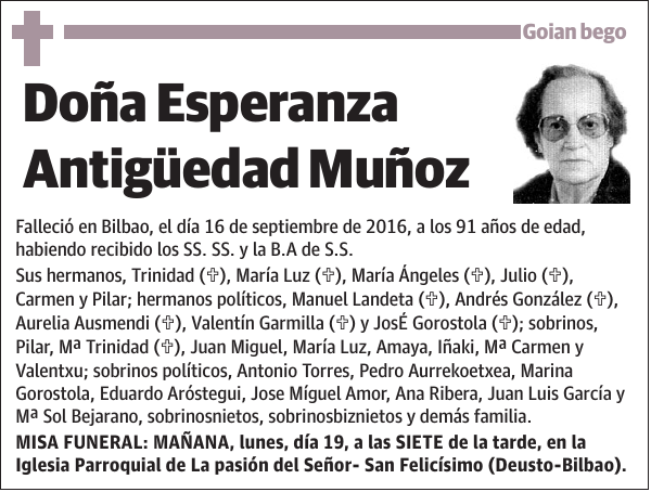 Esperanza Antigüedad Muñoz