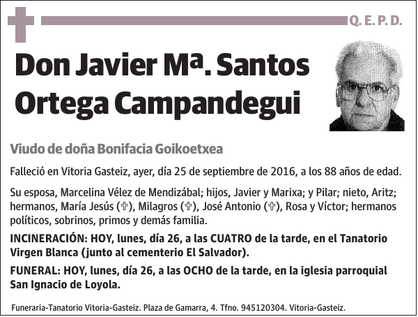 Javier Mª. Santos Ortega Campandegui