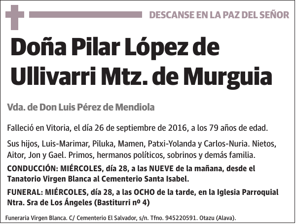 Pilar López de Ullivarri Mtz. de Murguia