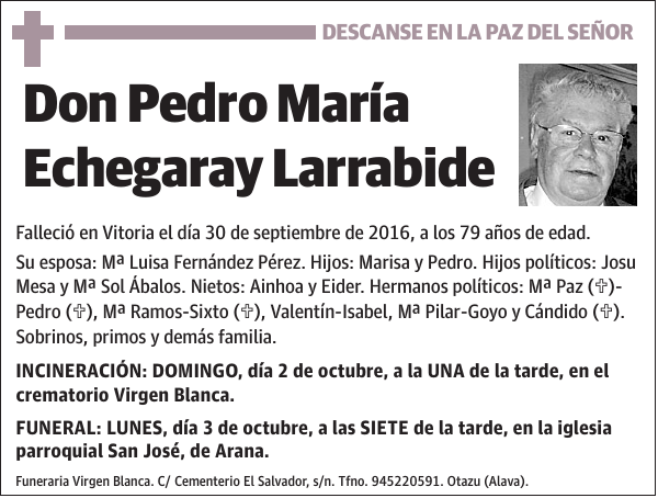 Pedro María Echegaray Larrabide