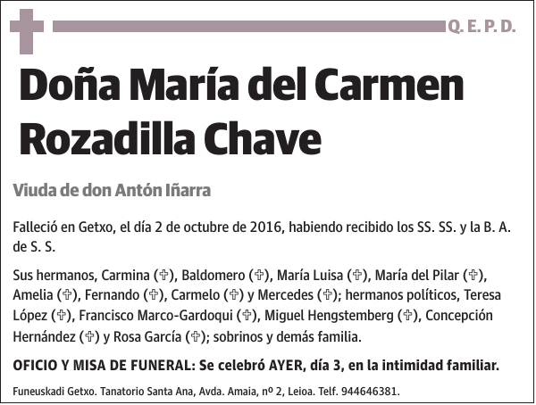 María del Carmen Rozadilla Chave