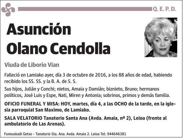 Asunción Olano Cendolla