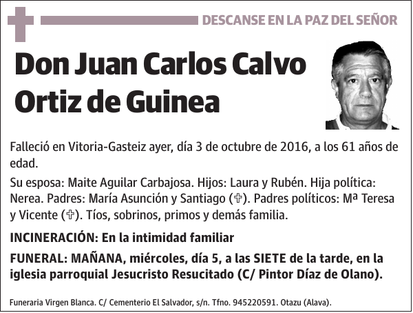 Juan Carlos Calvo Ortiz de Guinea