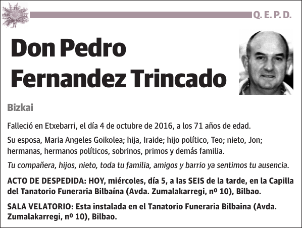 Pedro Fernandez Trincado Bizkai