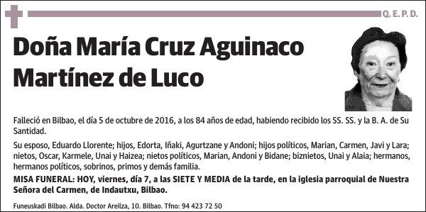 María Cruz Aguinaco Martínez de Luco