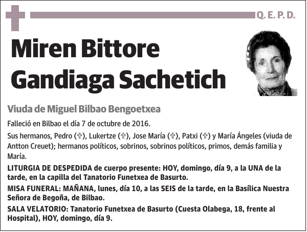 Miren Bittore Gandiaga Sachetich