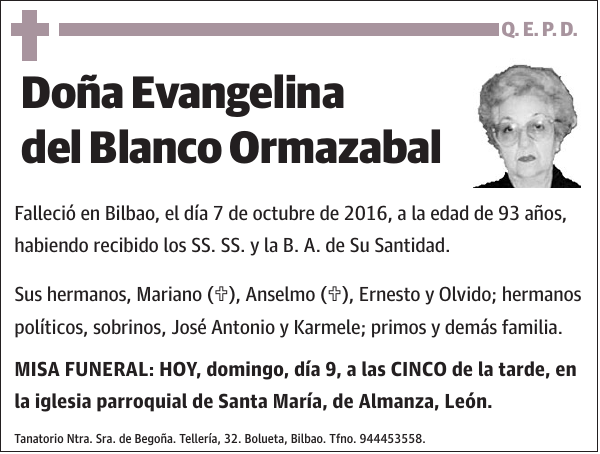 Evangelina del Blanco Ormazabal