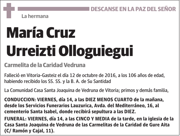 María Cruz Urreizti Olloguiegui