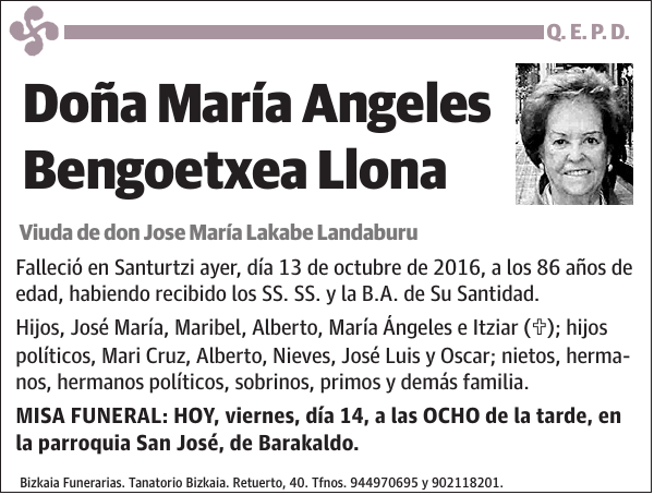 María Angeles Bengoetxea Llona