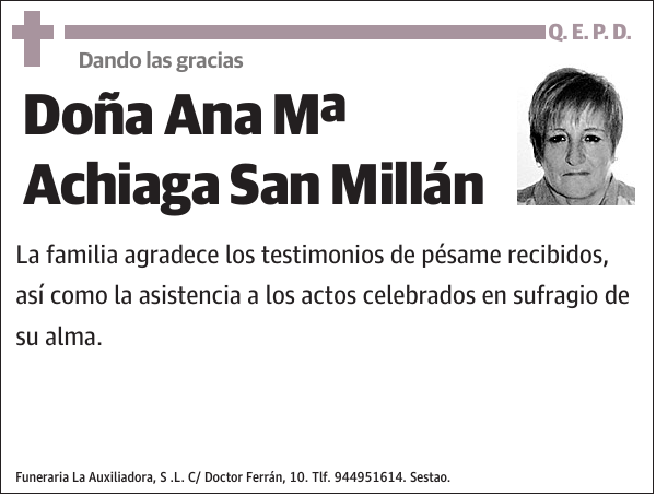 Ana Mª Achiaga San Millán