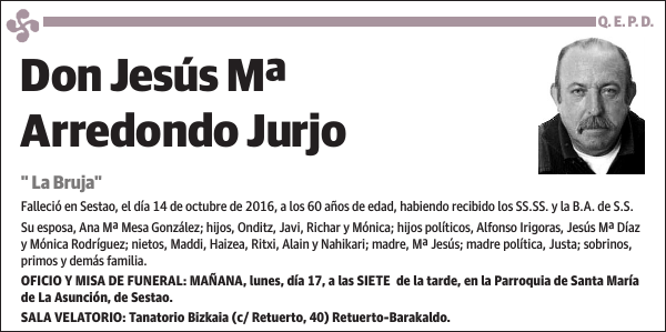 Jesús Mª Arredondo Jurjo