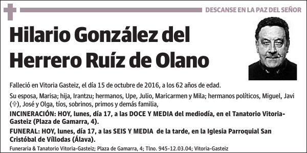 Hilario González del Herrero Ruíz de Olano