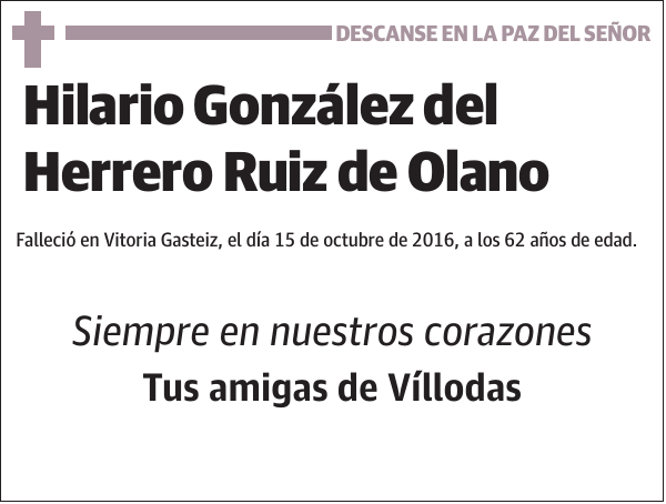 Hilario González del Herrero Ruíz de Olano