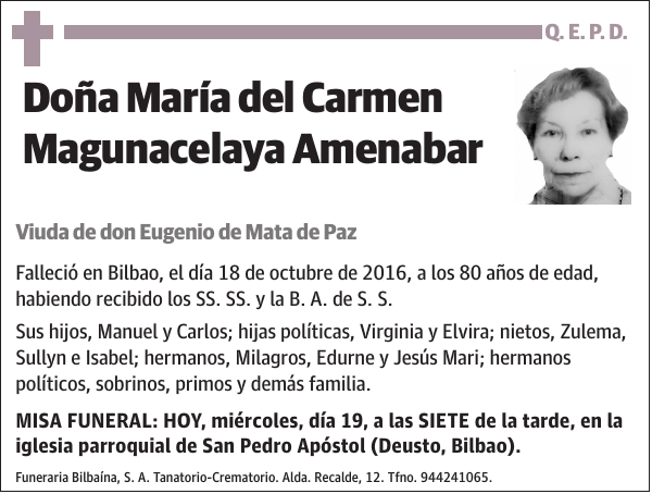 María del Carmen Magunacelaya Amenabar