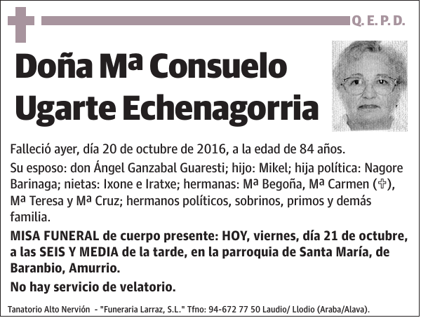 Mª Consuelo Ugarte Echenagorria