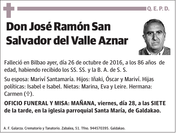 José Ramón San Salvador del Valle Aznar