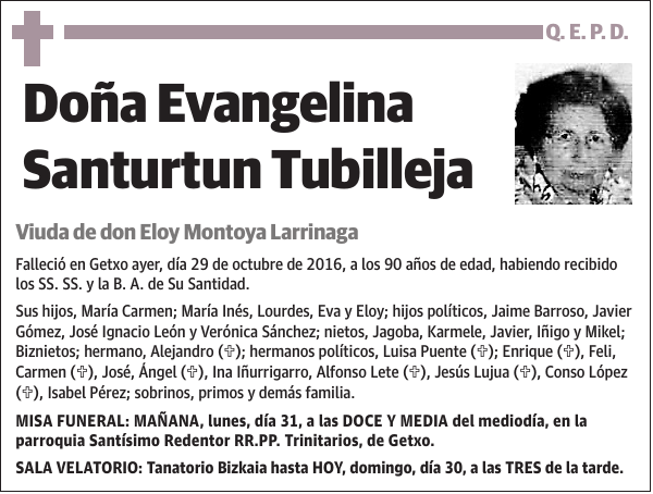 Evangelina Santurtun Tubilleja