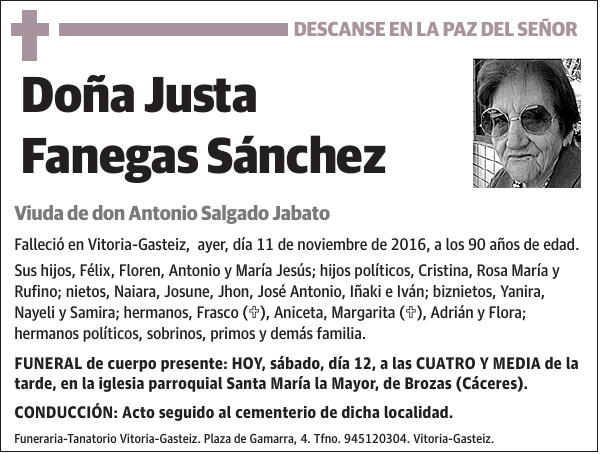 Justa Fanegas Sánchez